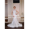 Collection 2015 de style classique, nouvelle dentelle appliqued robe de mariée nuptiale grand décolleté en épaules.